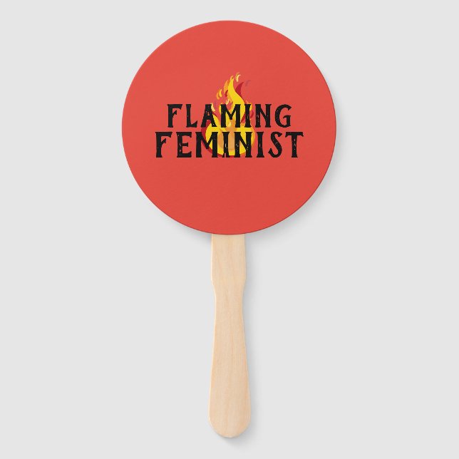 Flaming Feminist RBG Feminism Flames 20 Hand Fan (Front)