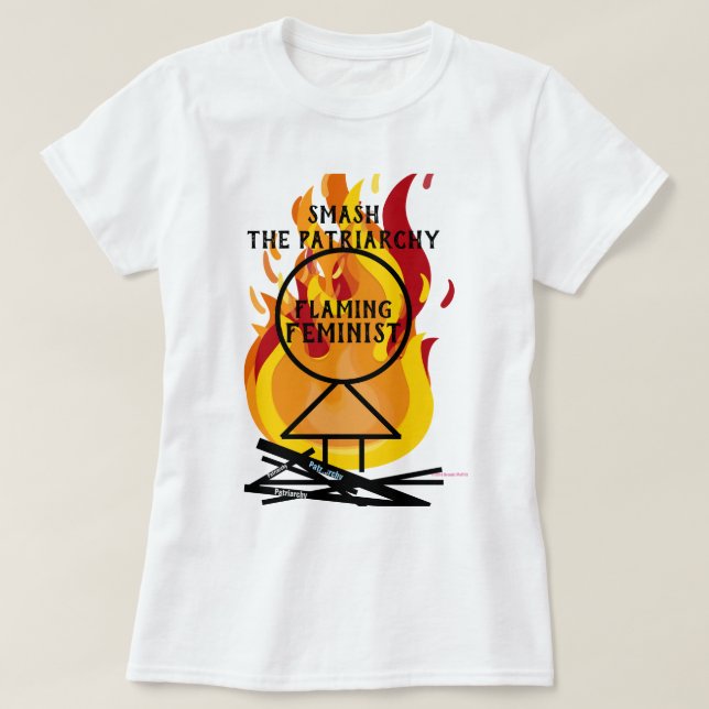 Flaming Feminist Smash the Patriarchy RBG 15 T-Shirt (Design Front)