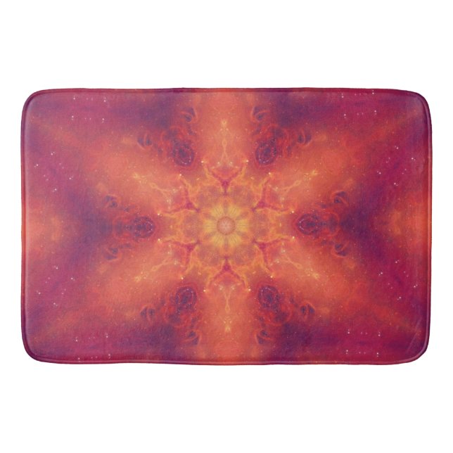 Flaming Fiery Phoenix Burning Snowflake Bath Mat (Front)
