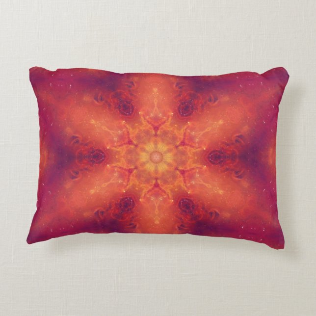 Flaming Fiery Phoenix Burning Snowflake Decorative Cushion (Back)