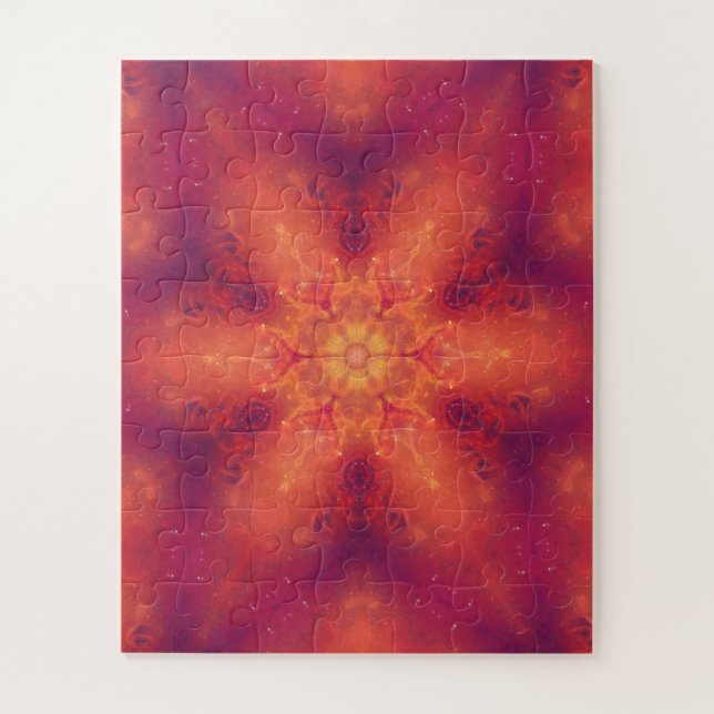 Flaming Fiery Phoenix Burning Snowflake Jigsaw Puzzle (Vertical)