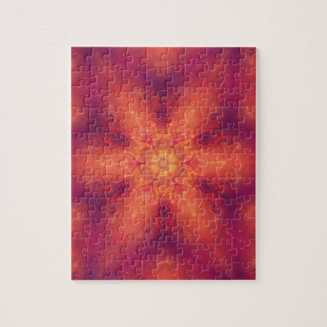 Flaming Fiery Phoenix Burning Snowflake Jigsaw Puzzle (Vertical)