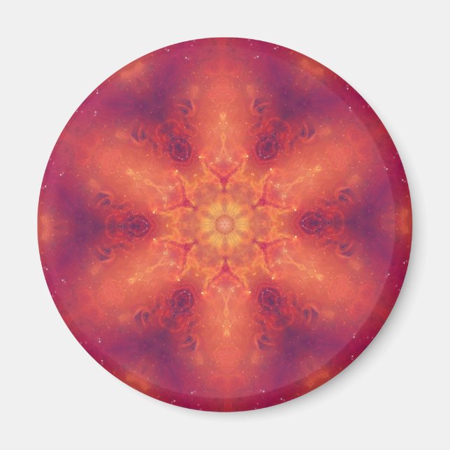 Flaming Fiery Phoenix Burning Snowflake Magnet (Front)