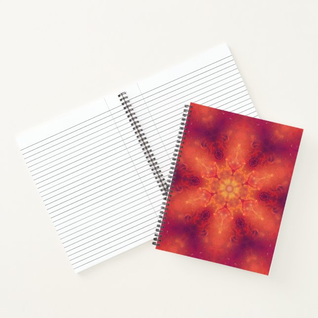 Flaming Fiery Phoenix Burning Snowflake Notebook (Inside)