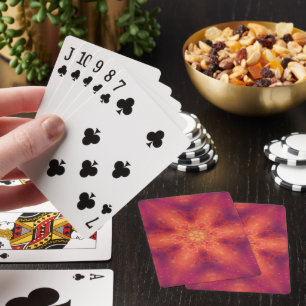 Flaming Fiery Phoenix Burning Snowflake Playing Cards