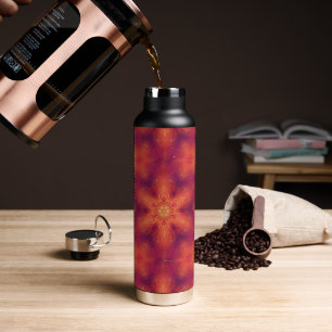 Flaming Fiery Phoenix Burning Snowflake Water Bottle