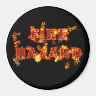 Flaming Fire Hazard Magnet