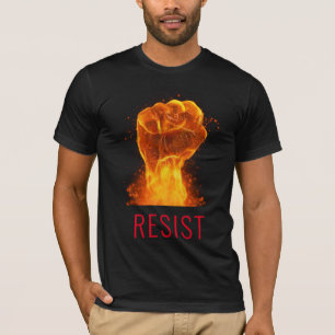 Flaming Fist Resist Customisable T-Shirt