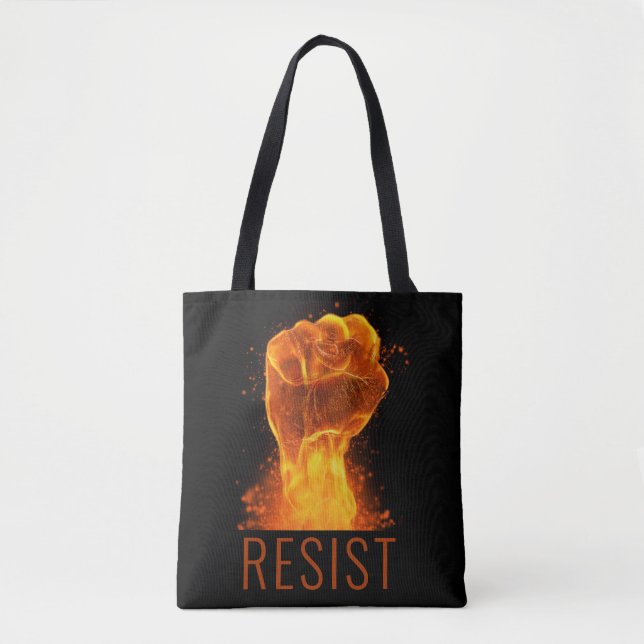 Flaming Fist Resist Customisable Tote Bag (Front)