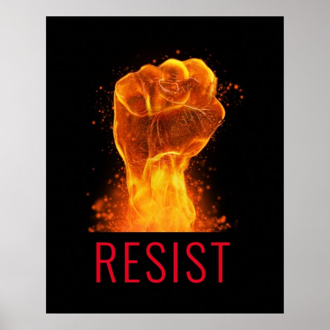 Flaming Fist Resist Customizable Poster (Front)