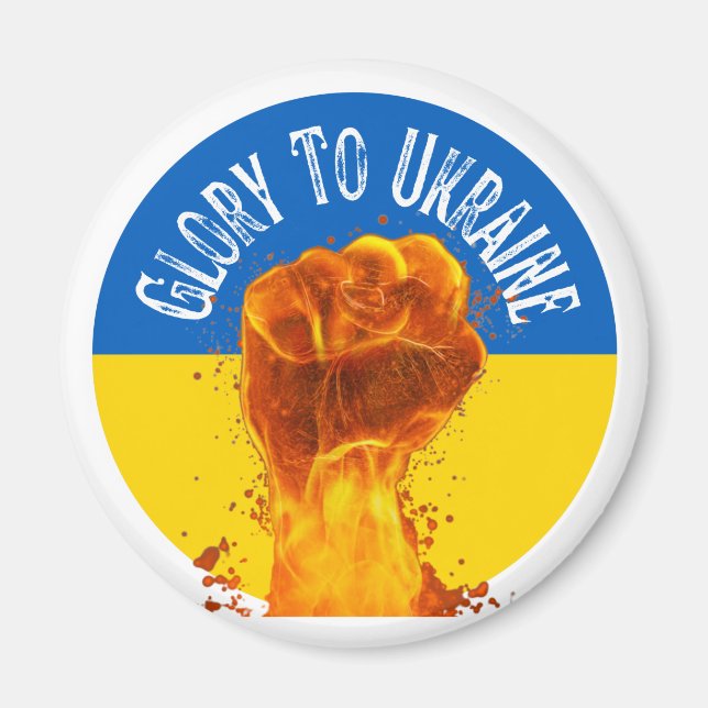 Flaming Fist Ukraine Flag Resistance Support  Magnet (Front)