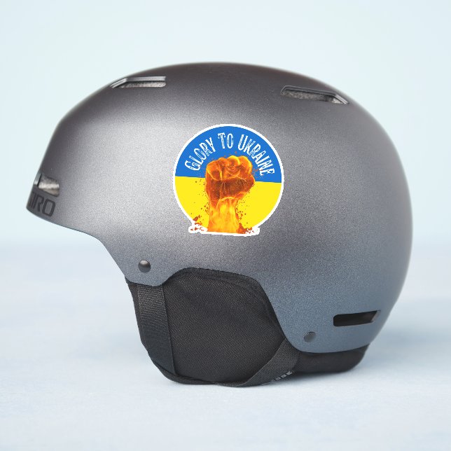 Flaming Fist Ukraine Flag Resistance Support Vinyl (Helmet Side)