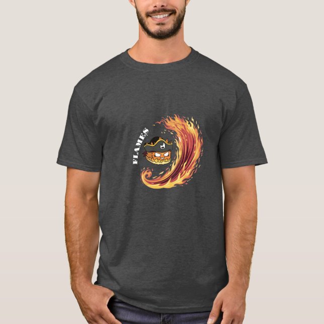 Flaming Flames Pirate  T-Shirt –  (Front)