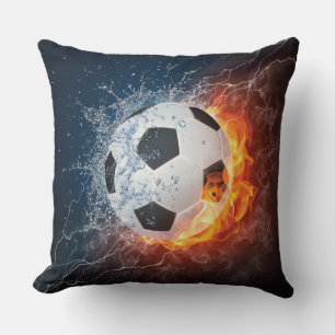 Flaming Football/Soccer Ball Cushion