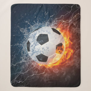 Flaming Football/Soccer Ball Throw Pillow