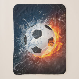 Flaming Football/Soccer Ball Throw Pillow