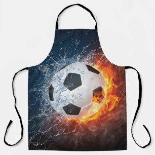 Flaming Football/Soccer Ball Throw Pillow Apron