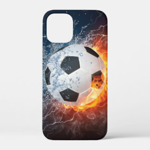 Flaming Football/Soccer Ball Throw Pillow iPhone 12 Mini Case
