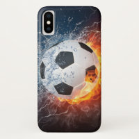 Flaming Football/Soccer Ball Throw Pillow