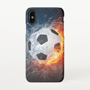 Flaming Football/Soccer Ball Throw Pillow iPhone XS Case