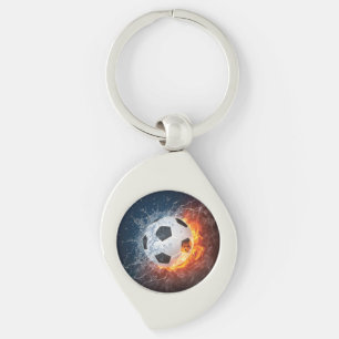 Flaming Football/Soccer Ball Throw Pillow Key Ring