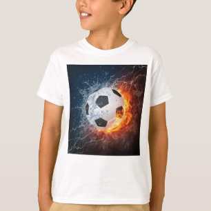 Flaming Football/Soccer Ball Throw Pillow T-Shirt