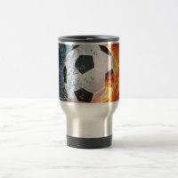 Flaming Football/Soccer Ball Throw Pillow