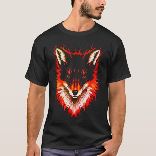 Flaming Fox Face T-Shirt (Front)