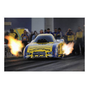 Flaming Funny Car Drag Racer Sports Photo Print