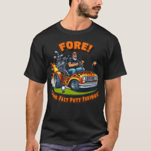 Flaming Golf Ball Tee-Off Golfing with Style T-Shi T-Shirt