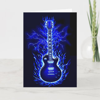 Flaming Guitar Card