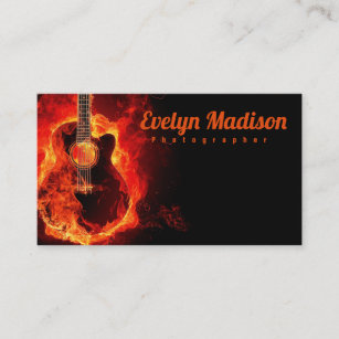 flaming guitar digital business card