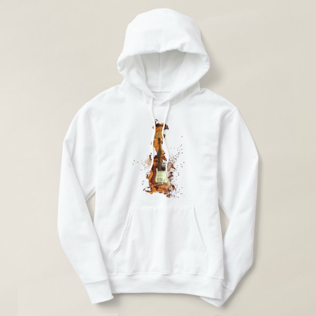 Flaming Guitar Hoodie – Rock & Fire Style (Design Front)