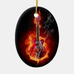 Flaming Guitar Ornament