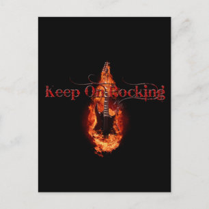 Flaming Guitar Postcard