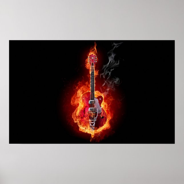 Flaming Guitar Poster (Front)