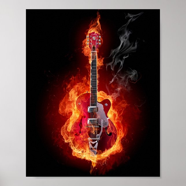 Flaming Guitar Poster (Front)