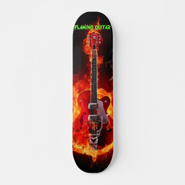 flaming guitar skateboard (Front)