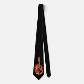 Flaming Guitar Tie