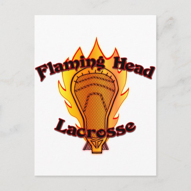 Flaming Head Lacrosse Postcard (Front)