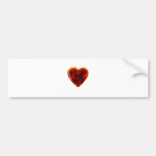 Flaming Heart Bumper Sticker (Front)