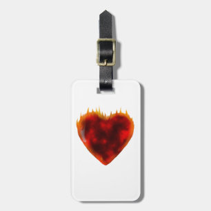 Flaming Heart Luggage Tag