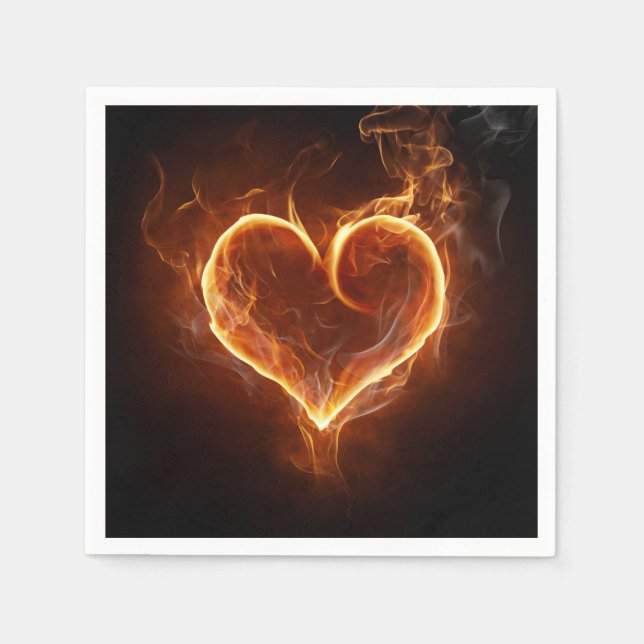Flaming Heart Napkin (Front)
