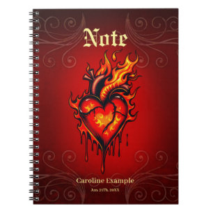 Flaming heart. notebook