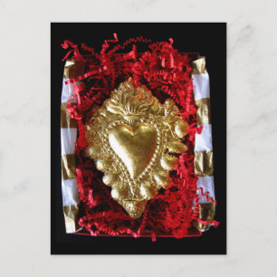 Flaming Heart -- notecard Postcard
