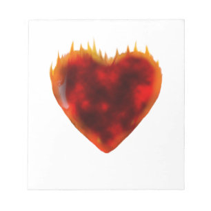 Flaming Heart Notepad