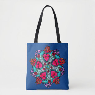 Flaming Heart Sacred Heart Tote Bag