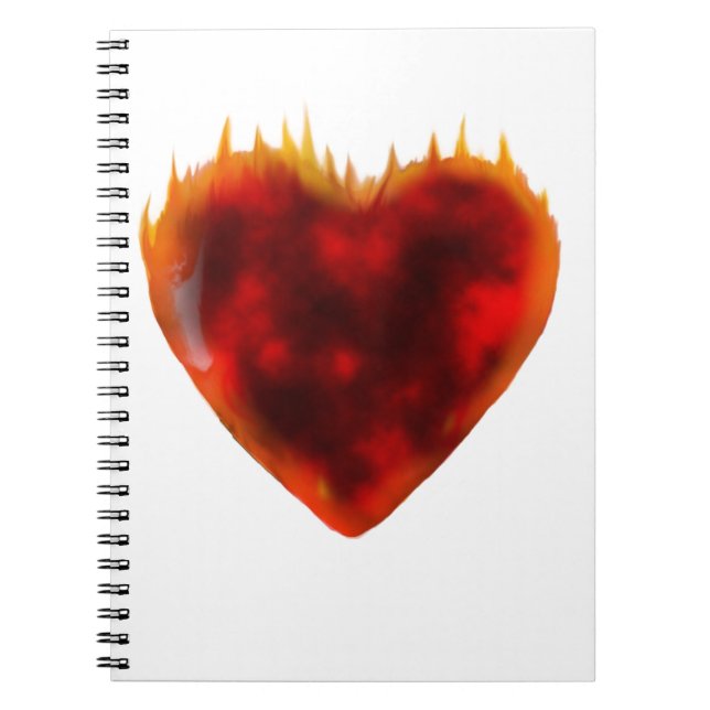 Flaming Heart Spiral Notebook (Front)