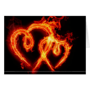 Flaming Heart Valenties Day Card