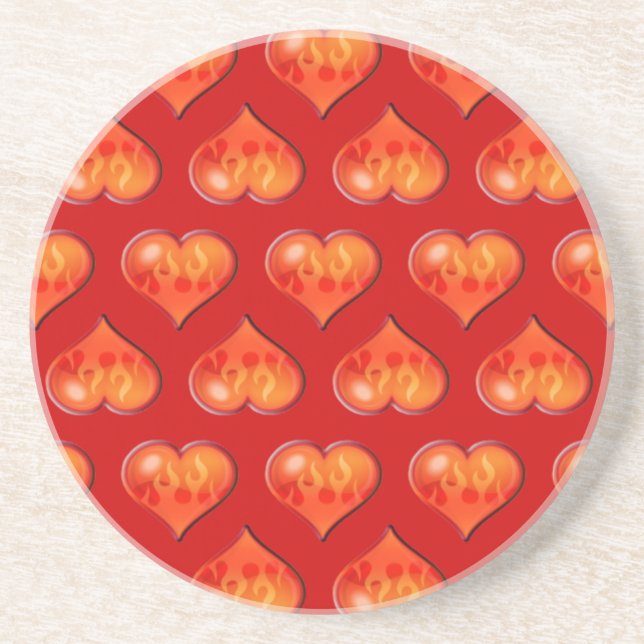 Flaming Hearts Coaster (Front)